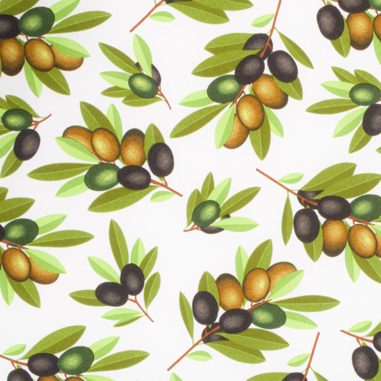 Printed Mini Matt Olive White Background Large Leaf - Ragland Fabrics