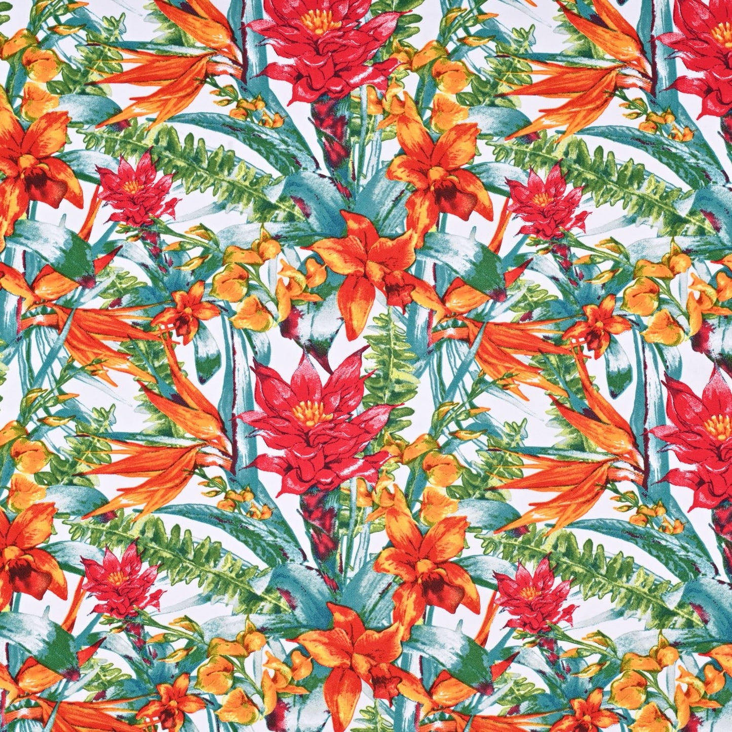 Printed Mini Matt Exotic Forest White - Ragland Fabrics