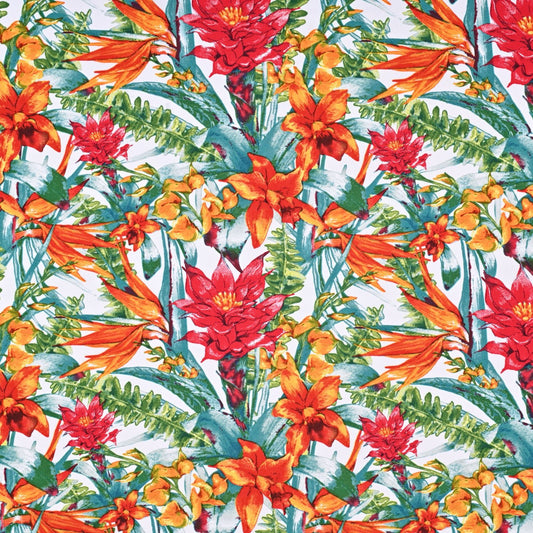 Printed Mini Matt Exotic Forest White - Ragland Fabrics