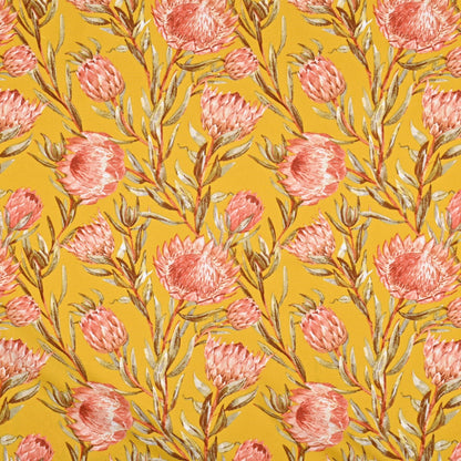 Printed Mini Matt Protea Classic Mustard - Ragland Fabrics