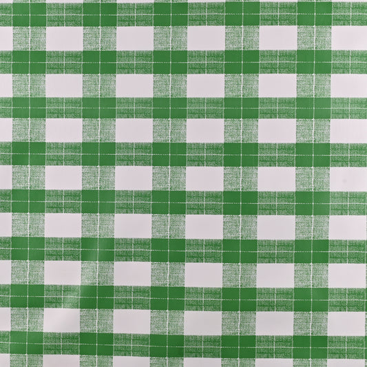 Printed PVC Table Cloth Green Check - Ragland Fabrics