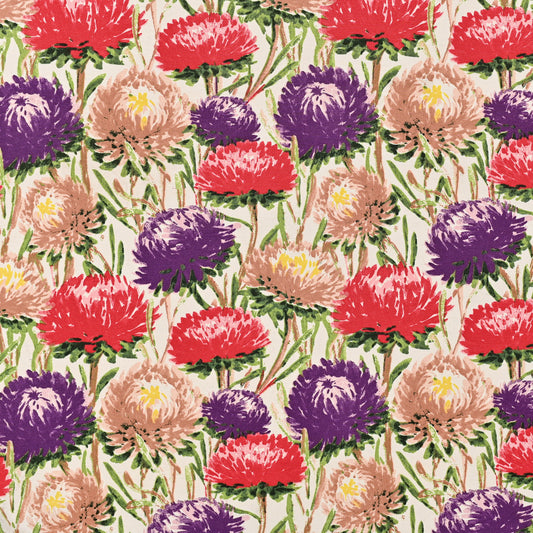 Printed Poly Cotton Crysanthium Purple 140cm - Ragland Fabrics