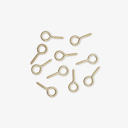 Screw Eyes Brass - Size 8 - Ragland Fabrics