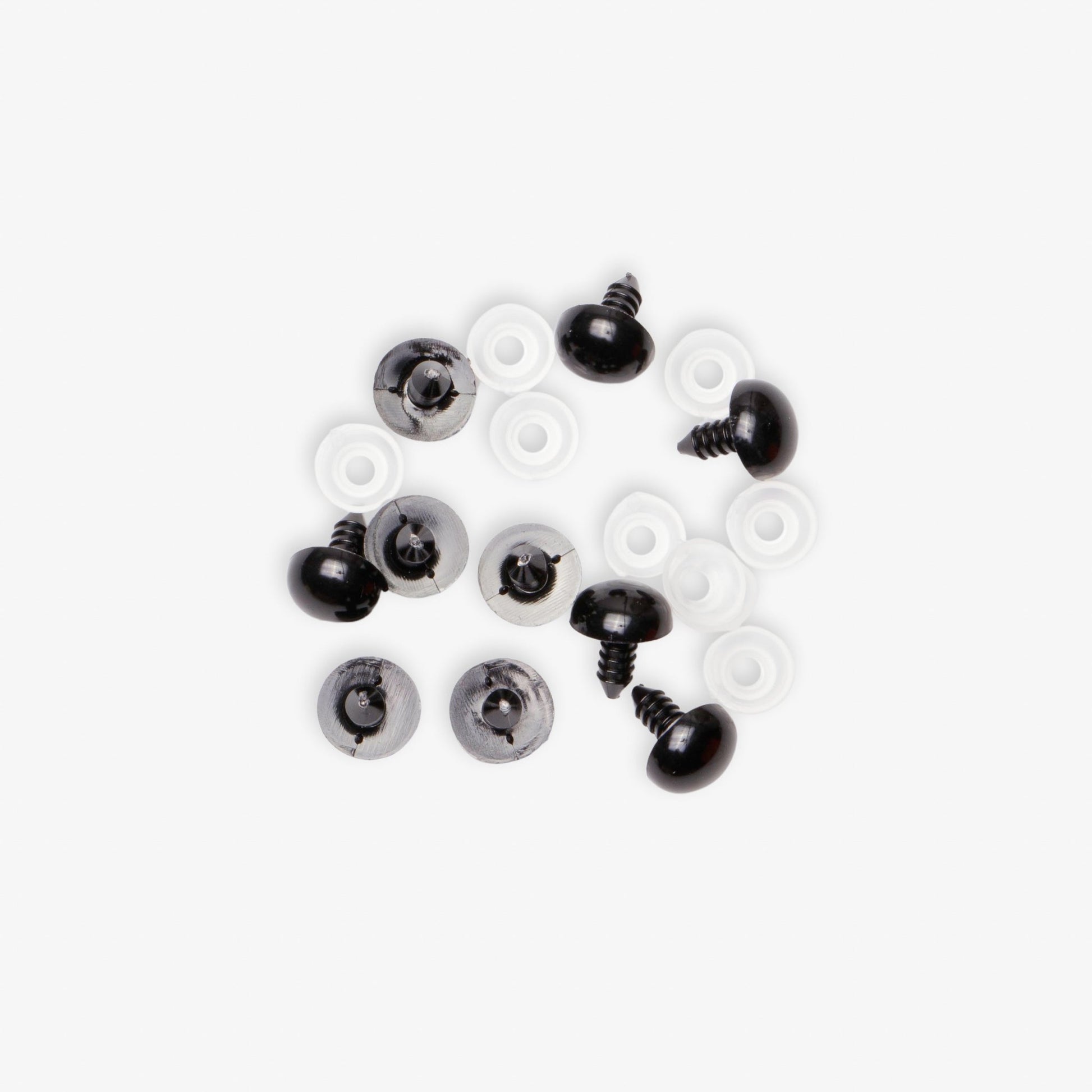 Teddy Eyes Black 16mm (5 Pairs) - Ragland Fabrics