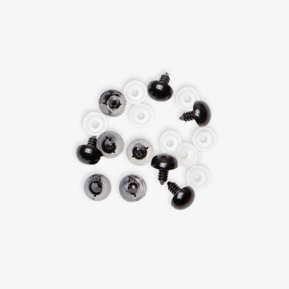 Teddy Eyes Black 16mm (5 Pairs) - Ragland Fabrics
