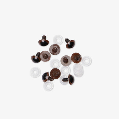 Teddy Eyes Brown 16mm (5 Pairs) - Ragland Fabrics