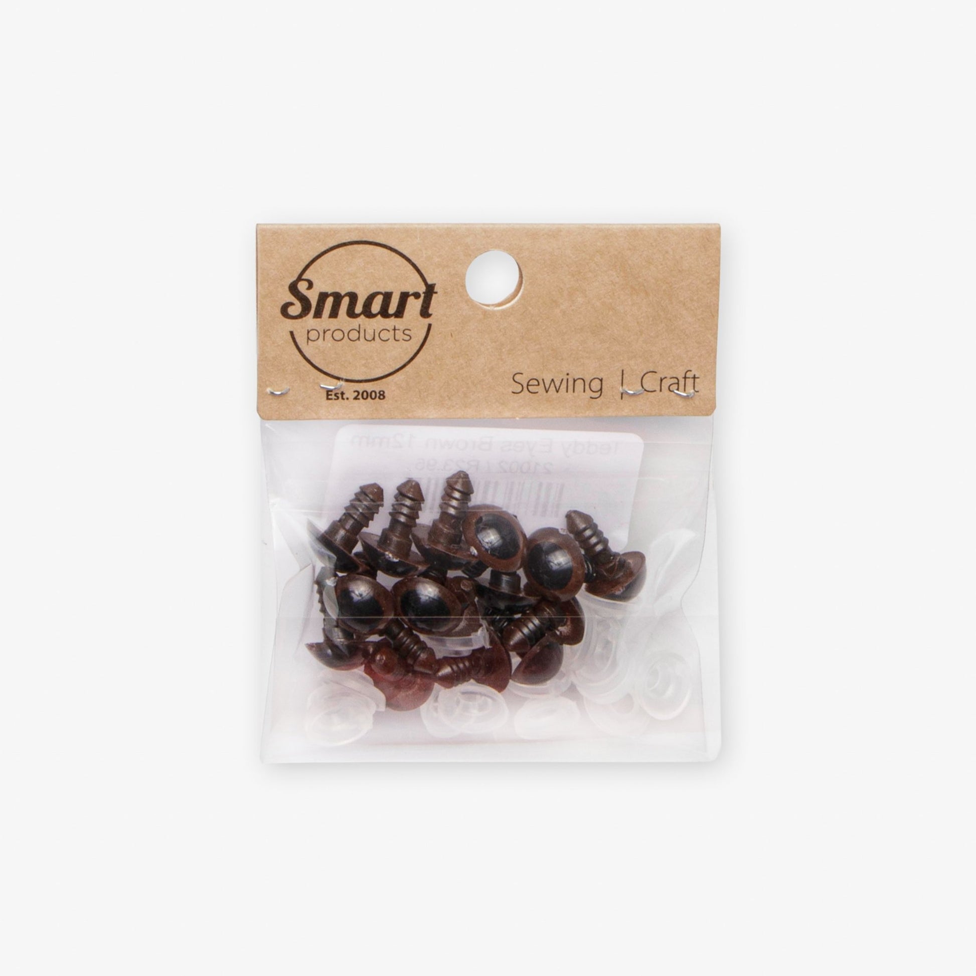 Teddy Eyes Brown 12mm (8 Pairs) - Ragland Fabrics