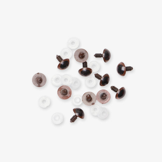 Teddy Eyes Brown 14mm (6 Pairs) - Ragland Fabrics