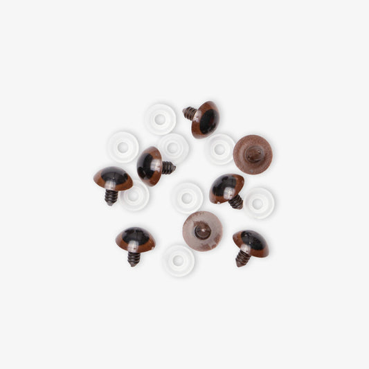 Teddy Eyes Brown 18mm (4 Pairs) - Ragland Fabrics