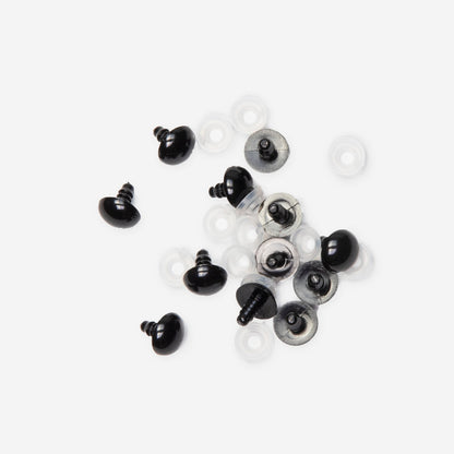 Teddy Eyes Black 14mm (6pairs) - Ragland Fabrics