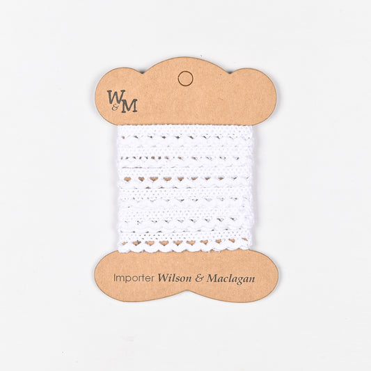 Torchan Lace White Edging 9mm TBD - Ragland Fabrics